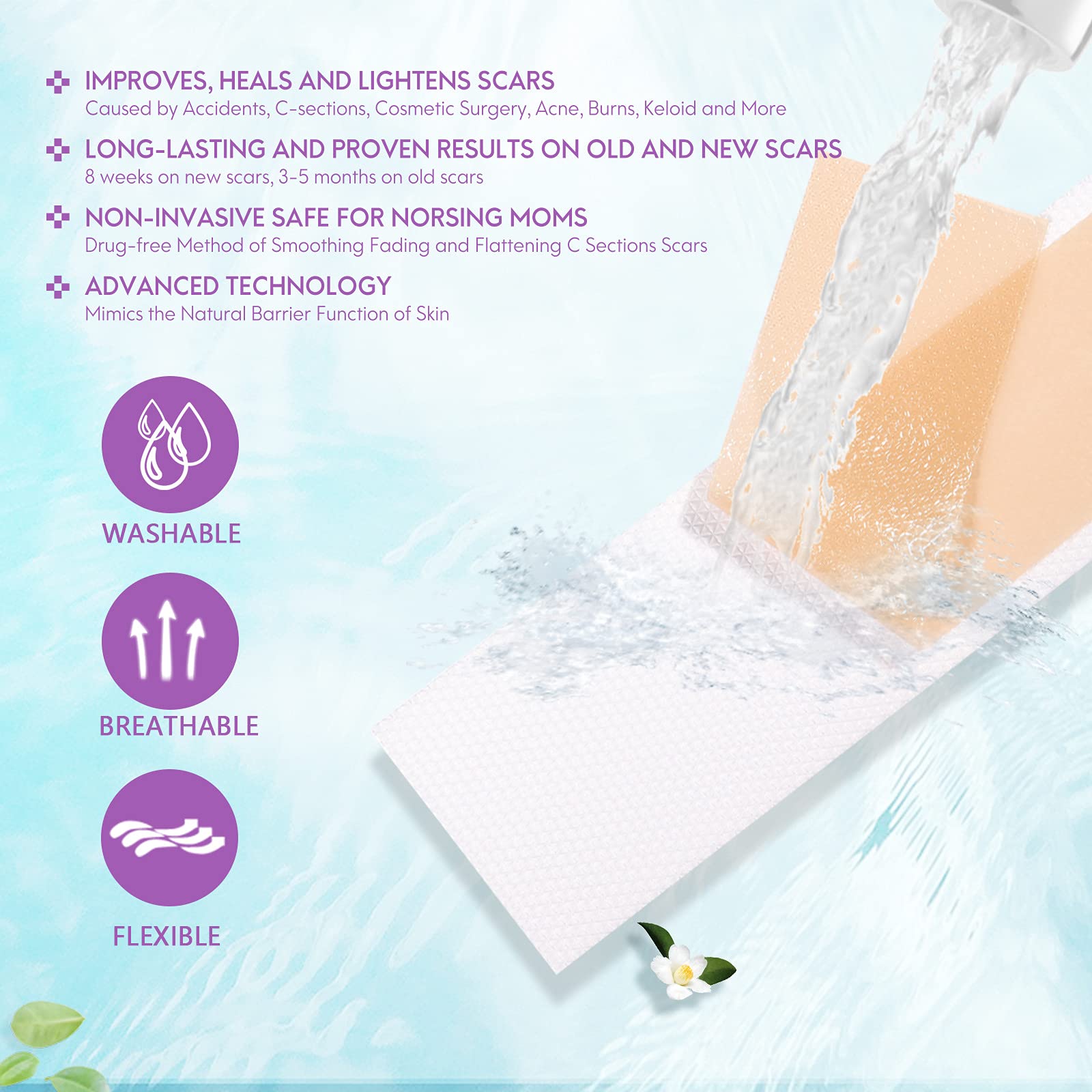 MAYCREATE Scars Removal Sheets Silicone Gel Scars Recovery Sticker Strip Waterproof Improve Scar Constitution Tissue Restore Regeneration 15 * 4cm 4 Sheets MAYCREATE Scars Removal Sheets Silicone Gel Scars Recovery Sticker Strip Waterproof Improve Scar Constitution Tissue Restore Regeneration 15 * 4cm 4 Sheets